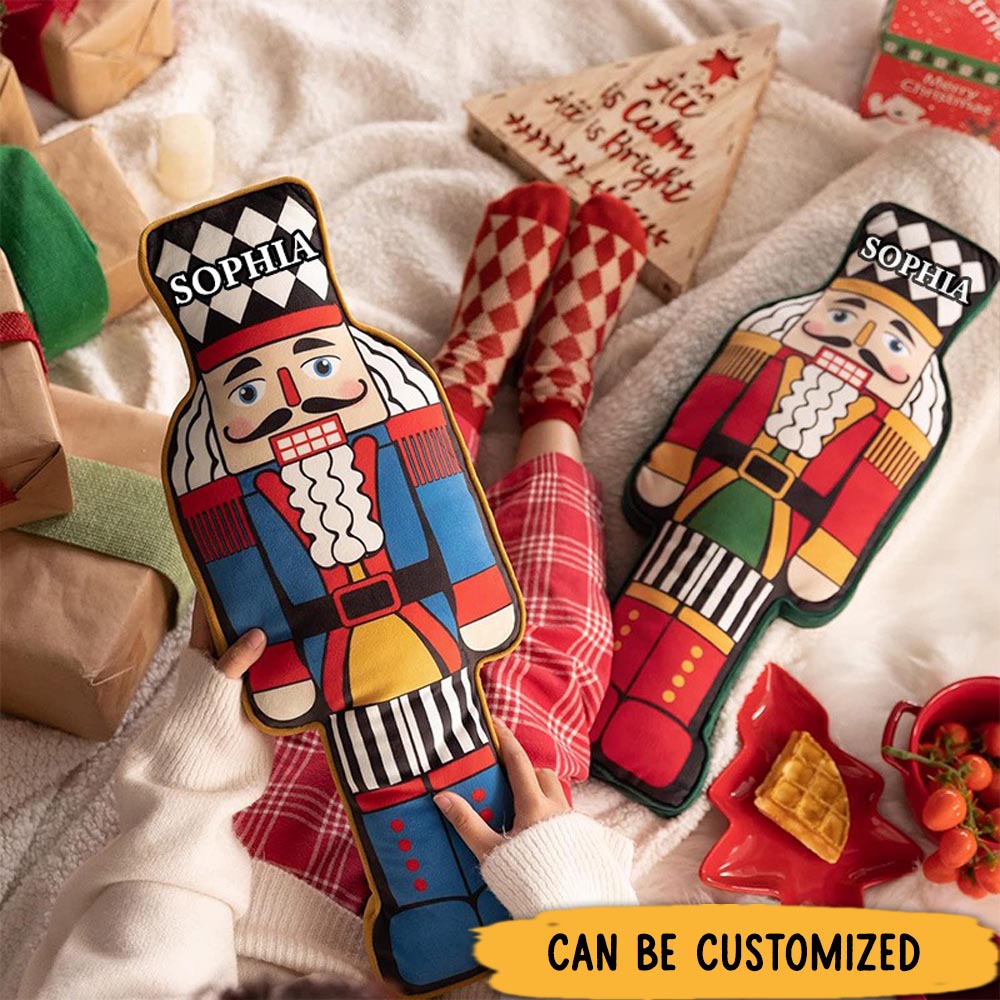 Personalized Name Custom Kids Gift Christmas Classic Soldier Red Green Festive Soft Decorative Graphic 3D Print Pillow