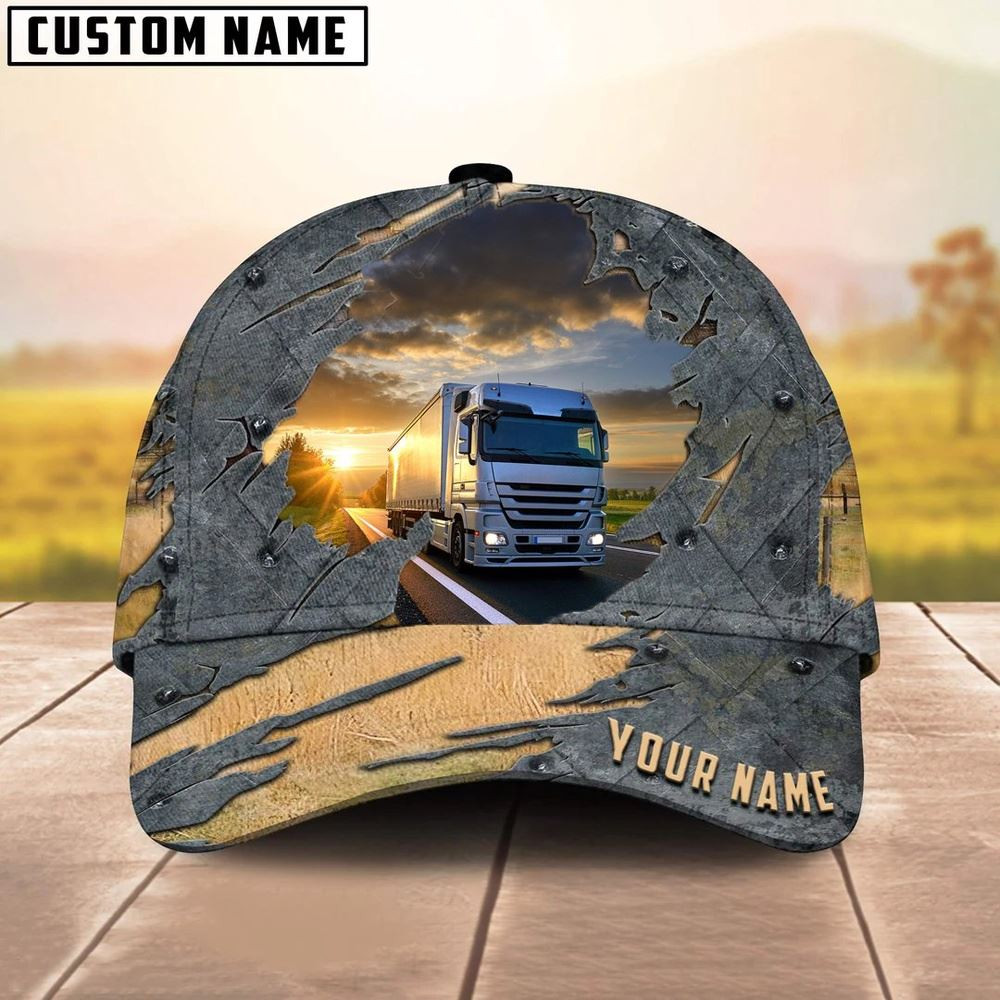 Personalized Name Grey Truck Trucker Classic Cap 2024 Farm Cap Farmer Baseball Cap