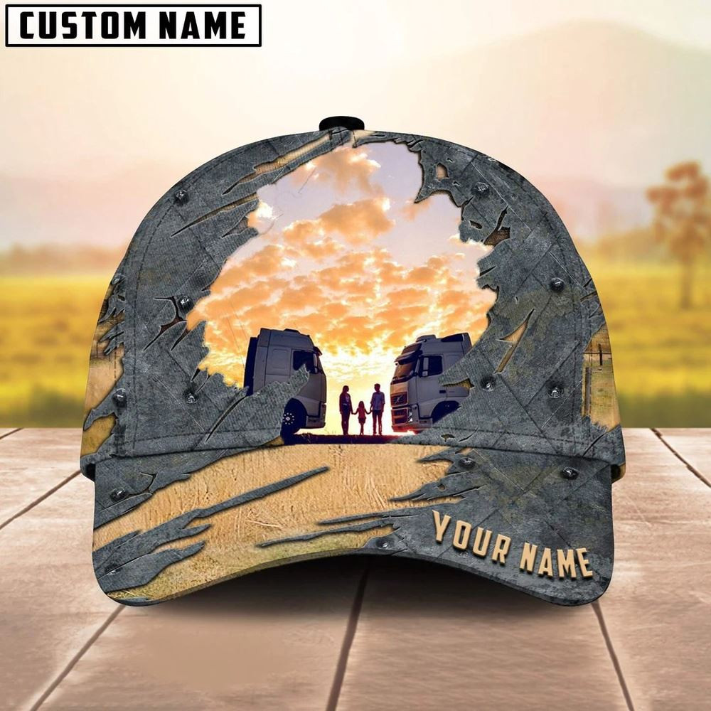 Personalized Name Happy Family Trucker Classic Cap 2024 Farm Cap Farmer Baseball Cap