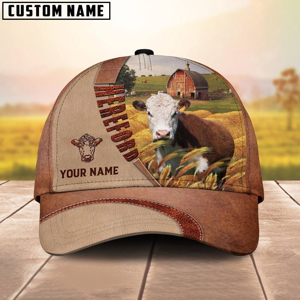 Personalized Name Hereford Farm Barn Cap Farm Cap Farmer Baseball Cap Best Gifts For Farmers