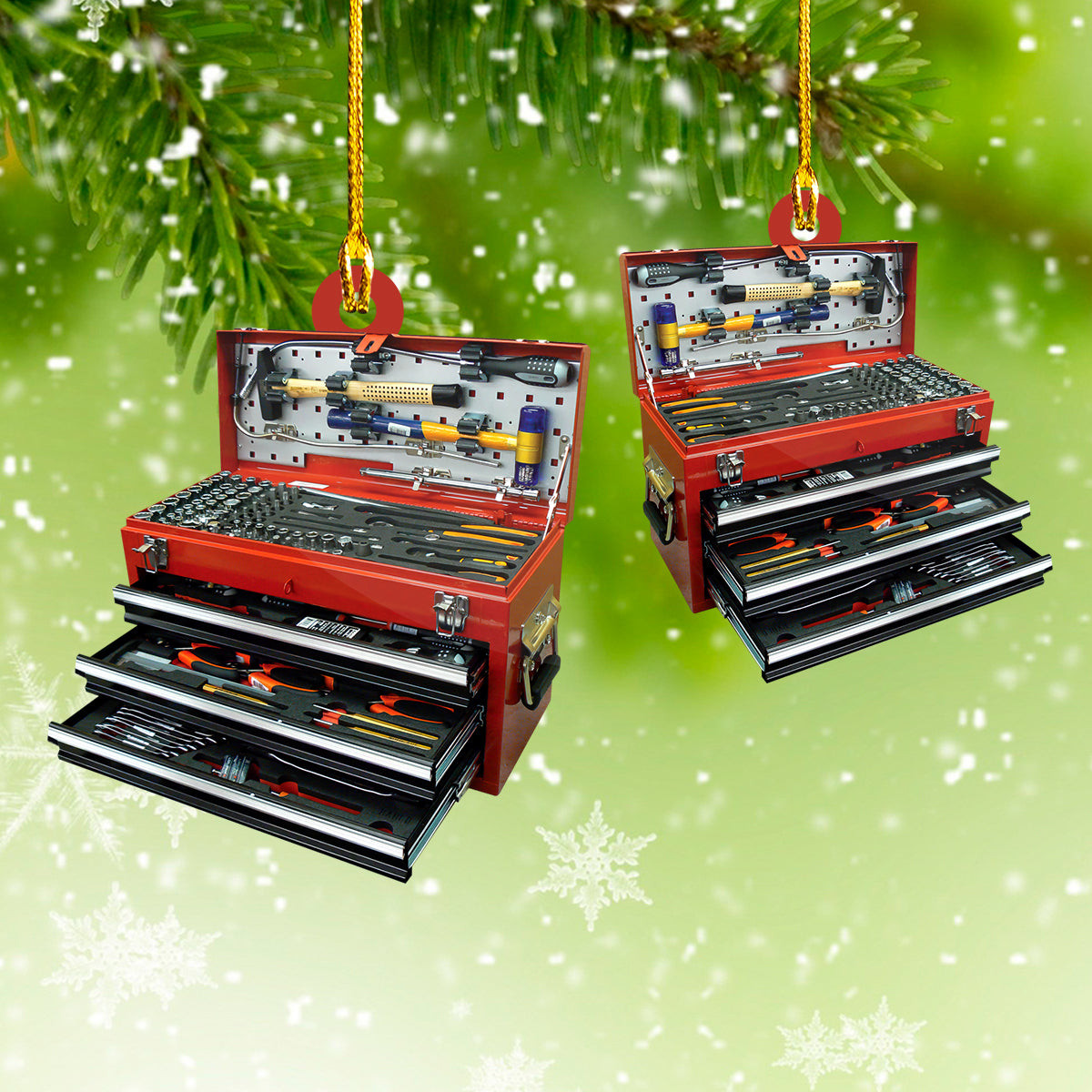 Personalized Name Mechanic Tool Box Custom Shaped Ornament Christmas Mechanic Gift for Him