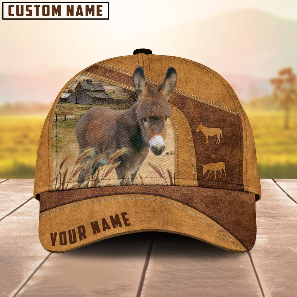 Personalized Name Miniature Donkey Cap Farm Cap Farmer Baseball Cap Best Gifts For Farmers
