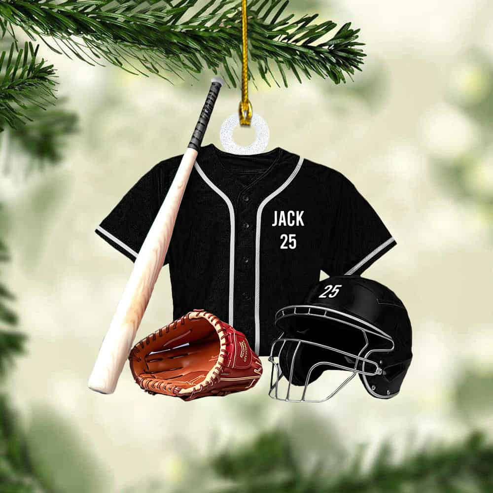 Personalized Name Number Baseball Christmas Ornament Gift For Baseball Lovers