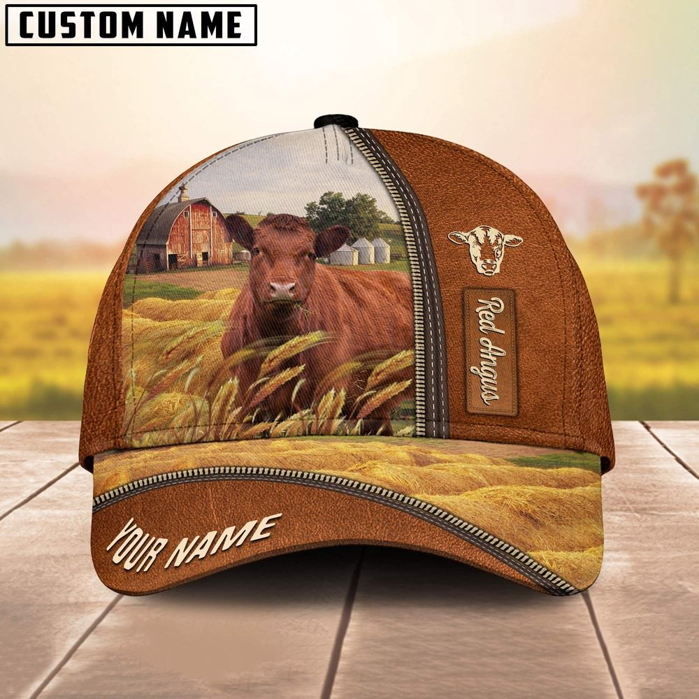 Personalized Name Red Angus Barn Farm Cap Farm Cap Farmer Baseball Cap Best Gifts For Farmers