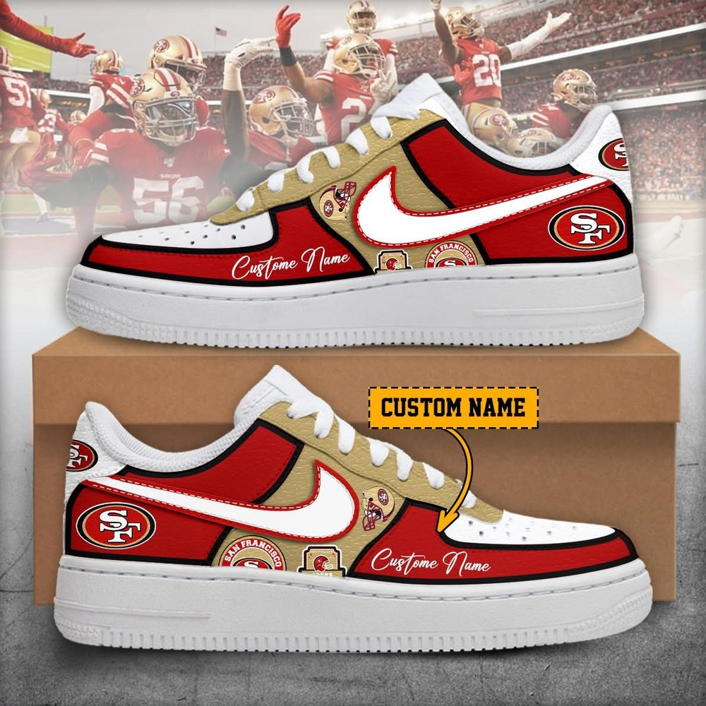 Personalized Name San Francisco 49ers Air Force 1 Sneaker 49ers Merch Best Gifts For Football Fans