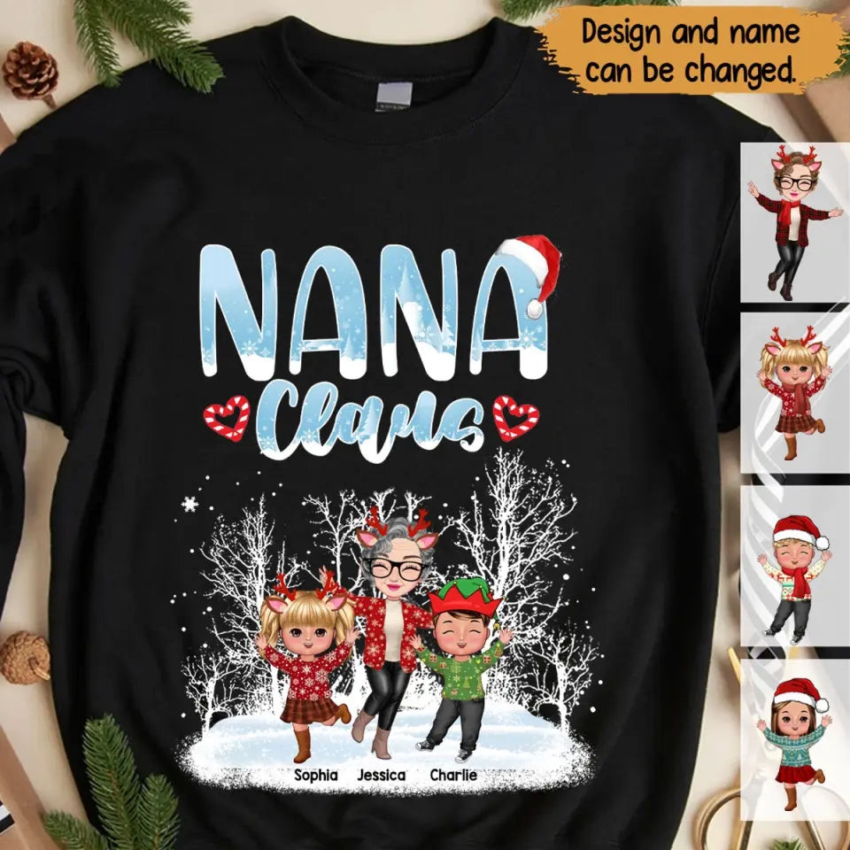 Personalized Nana Claus Sweatshirt Mother's Day Gifts For Elderly