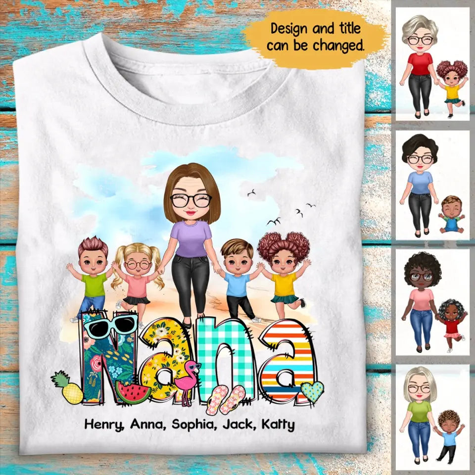 Personalized Nana Grandma With Kid Name T-Shirt Mother's Day Shirt Mother's Day Gifts For Grandma