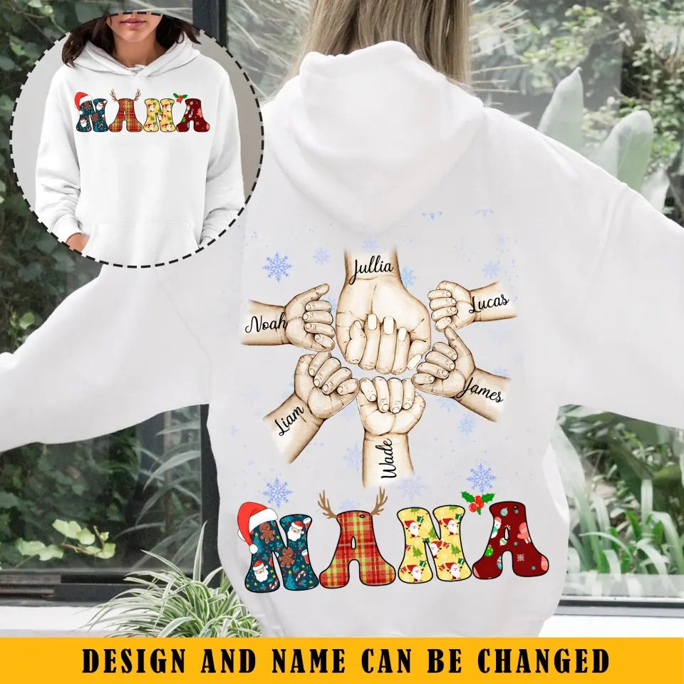 Personalized Nana Hands Custom Name Hoodie Unique Mother's Day Gifts