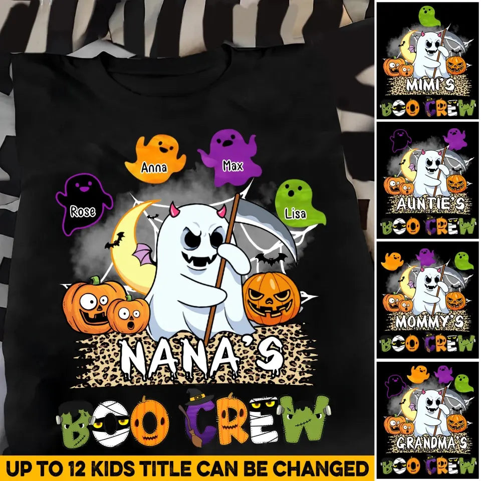 Personalized Nana's Boo Crew Grandma Ghosts With Kid Name T-Shirt Mother's Day Shirt Gifts For Mum From Daughter