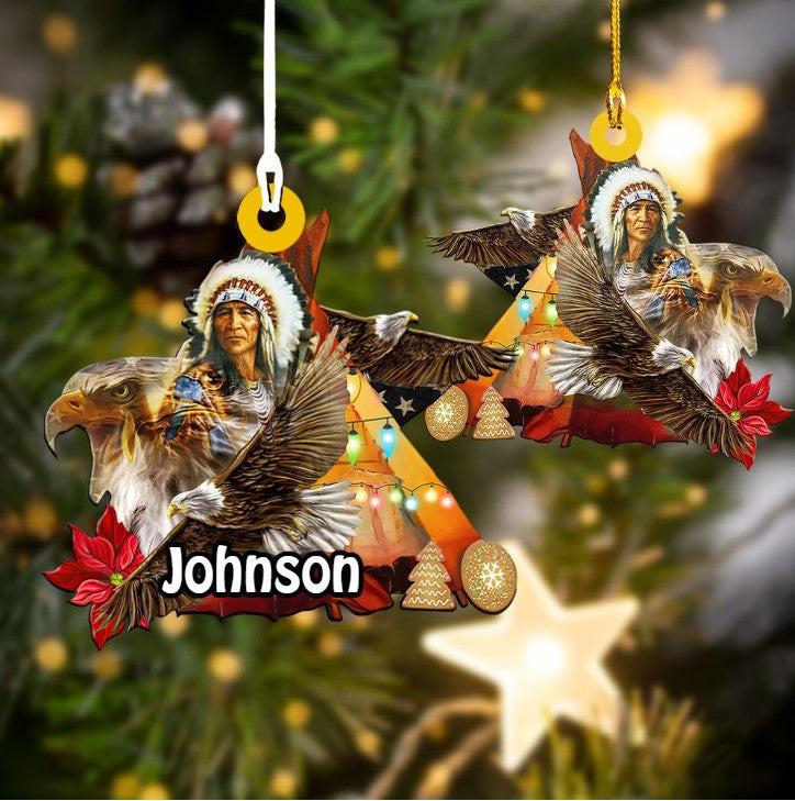 Personalized Native American Christmas Ornament Eagle Indians Acrylic Ornament