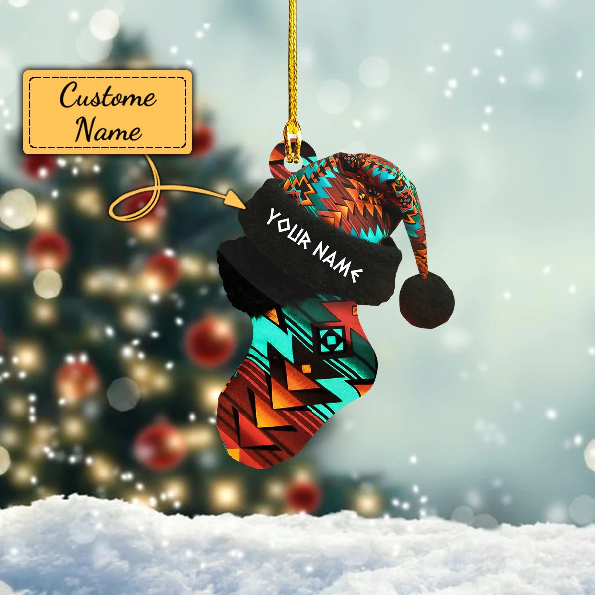 Personalized Native Christmas Socks Ornament Christmas Tree Decorations Ideas 2024