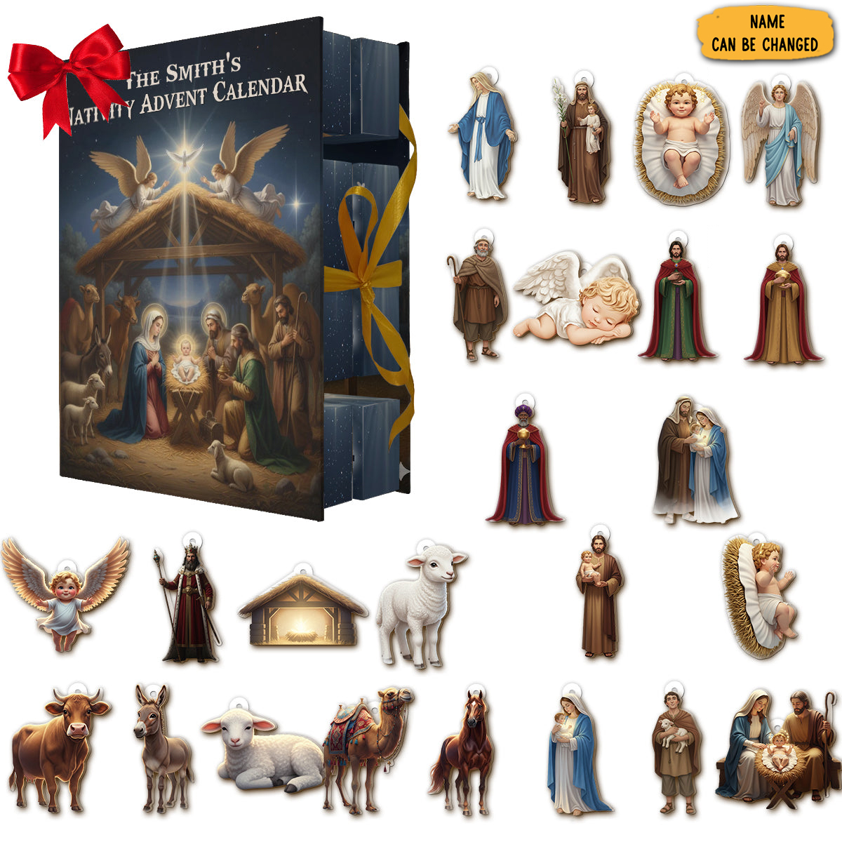 Personalized Nativity Folded Advent Calendar Christian Themed Christmas Gifts For Christians