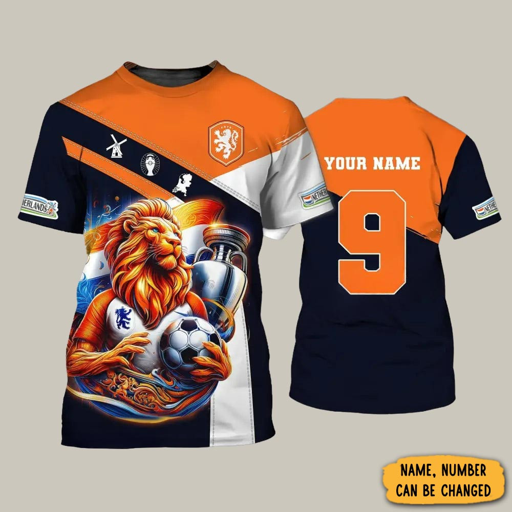 Personalized Netherlands Lion T-Shirt Game Day Netherlands National Football Team Merch