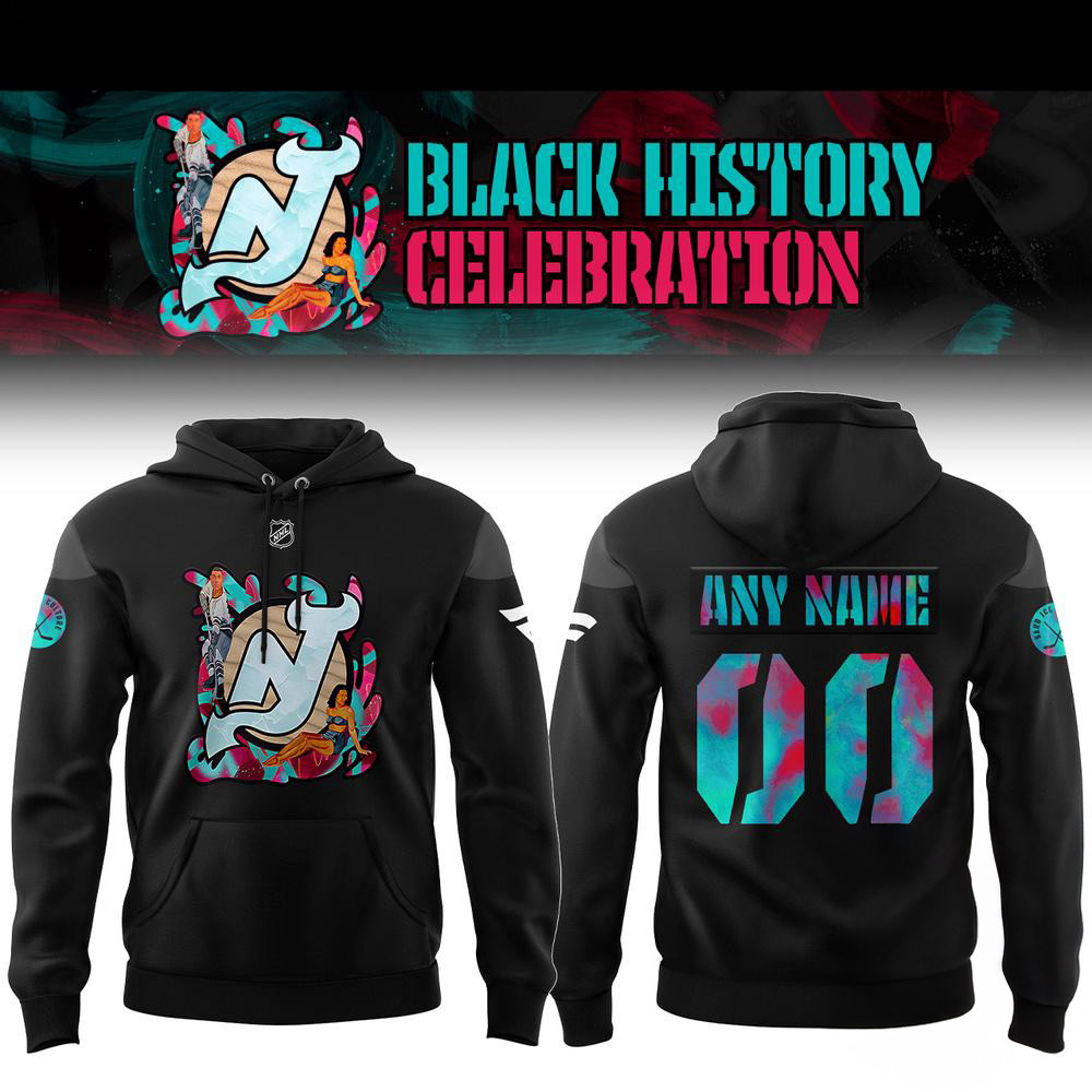 Personalized New Jersey Devils Celebrating Black History Hoodie Gifts For Ice Hockey Fan