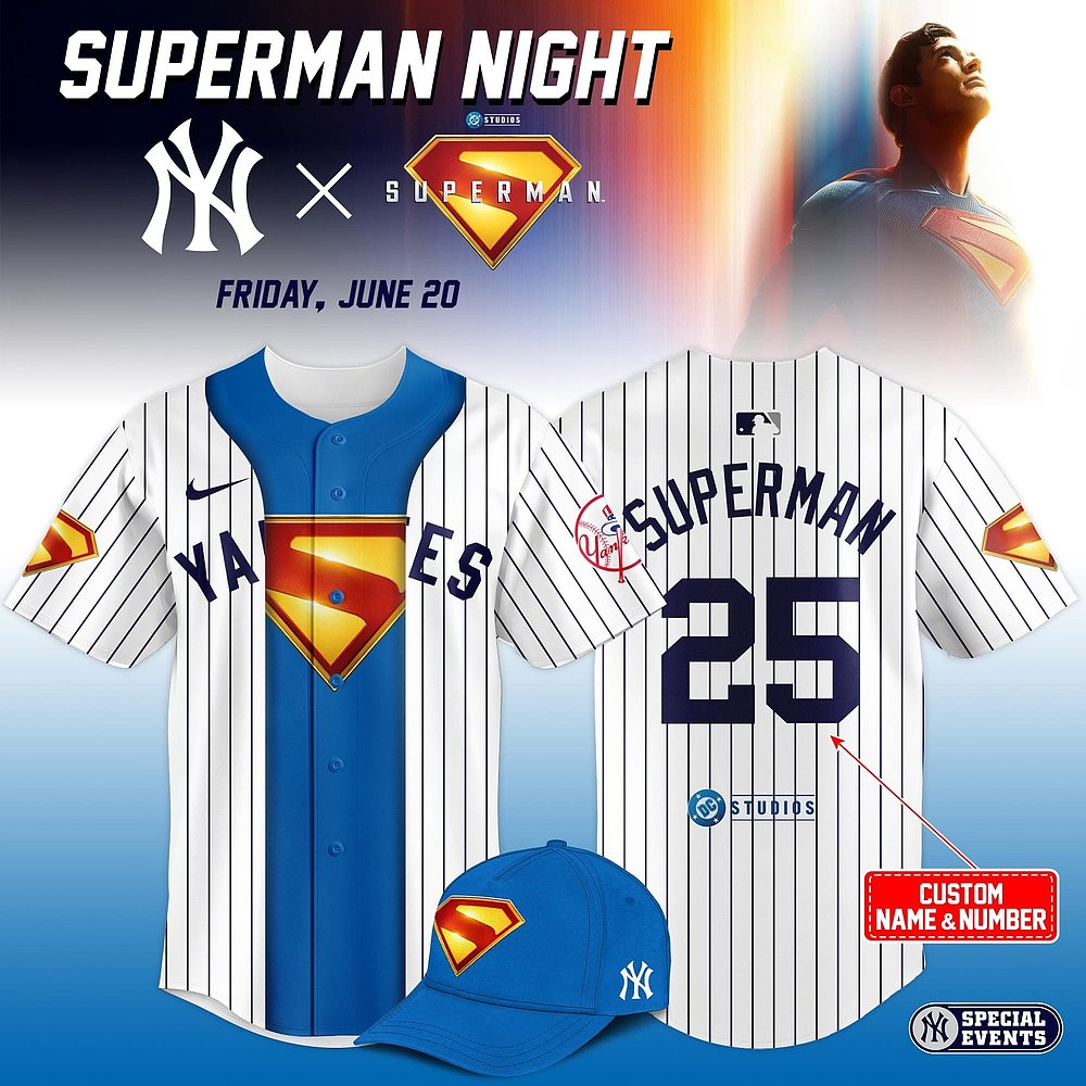 Personalized New York Yankees Superman Baseball Jersey Best Gift For Superhero And Sports Fans