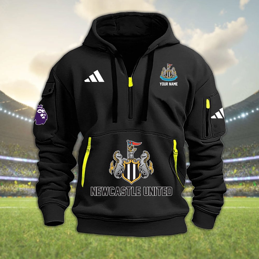 Personalized Newcastle United Quarter Zip Hoodie Newcastle Merch Presents For Basketball Players