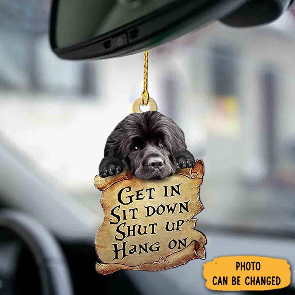 Personalized Newfoundland Dog Get In Ornament Lovely Holiday Ornament Display