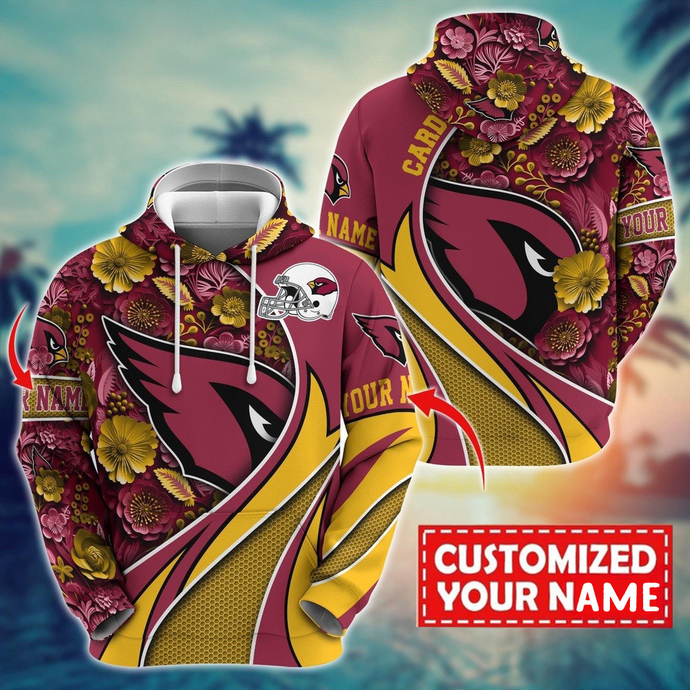 Personalized NFL Arizona Cardinals Flower Hoodie Gift Ideas For Football Lovers