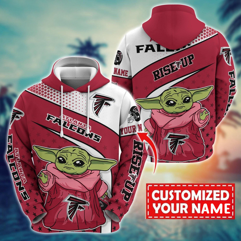 Personalized NFL Atlanta Falcons Baby Yoda Hoodie Football Related Gifts