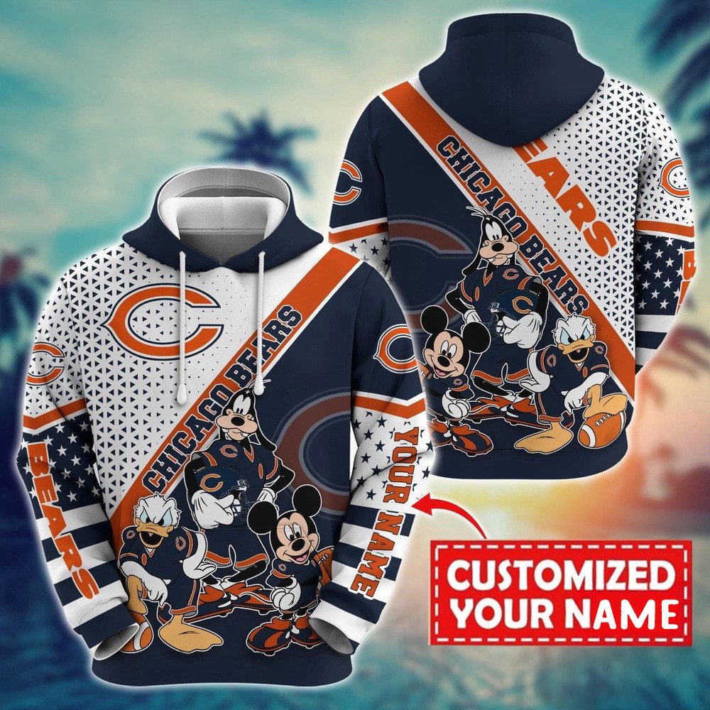 Personalized NFL Chicago Bears Character Cartoon Movie Unisex Hoodie Gifts For Football Fan