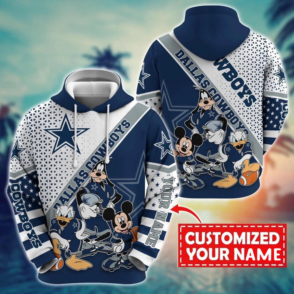 Personalized NFL Dallas Cowboys Character Cartoon Movie Unisex Hoodie Football Fan Gift Ideas