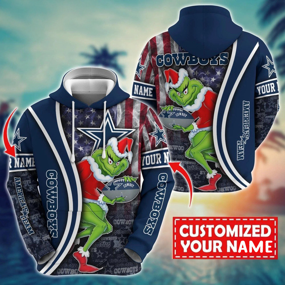 Personalized NFL Dallas Cowboys Grinch Unisex Hoodie Unique Gifts For Football Lovers