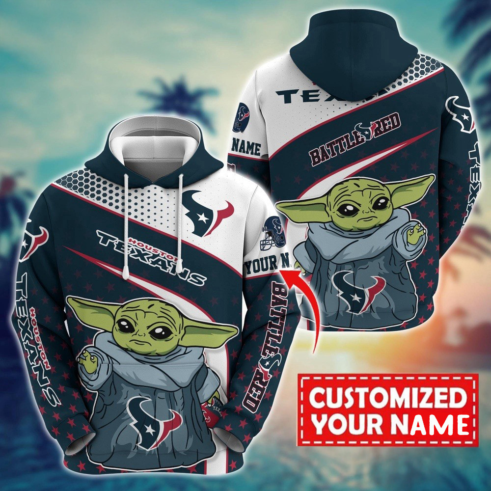 Personalized NFL Houston Texans Baby Yoda Hoodie Unique Gifts For Football Lovers