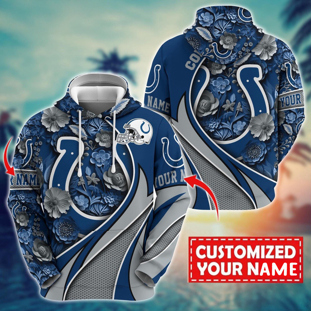 Personalized NFL Indianapolis Colts Flower Hoodie Unique Gifts For Football Lovers