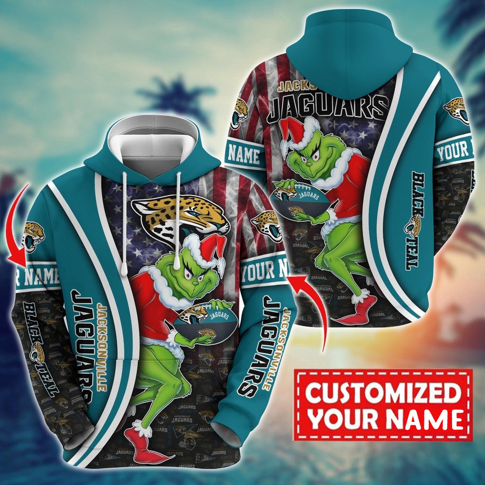 Personalized NFL Jacksonville Jaguars Grinch Hoodie Presents For Football Fans