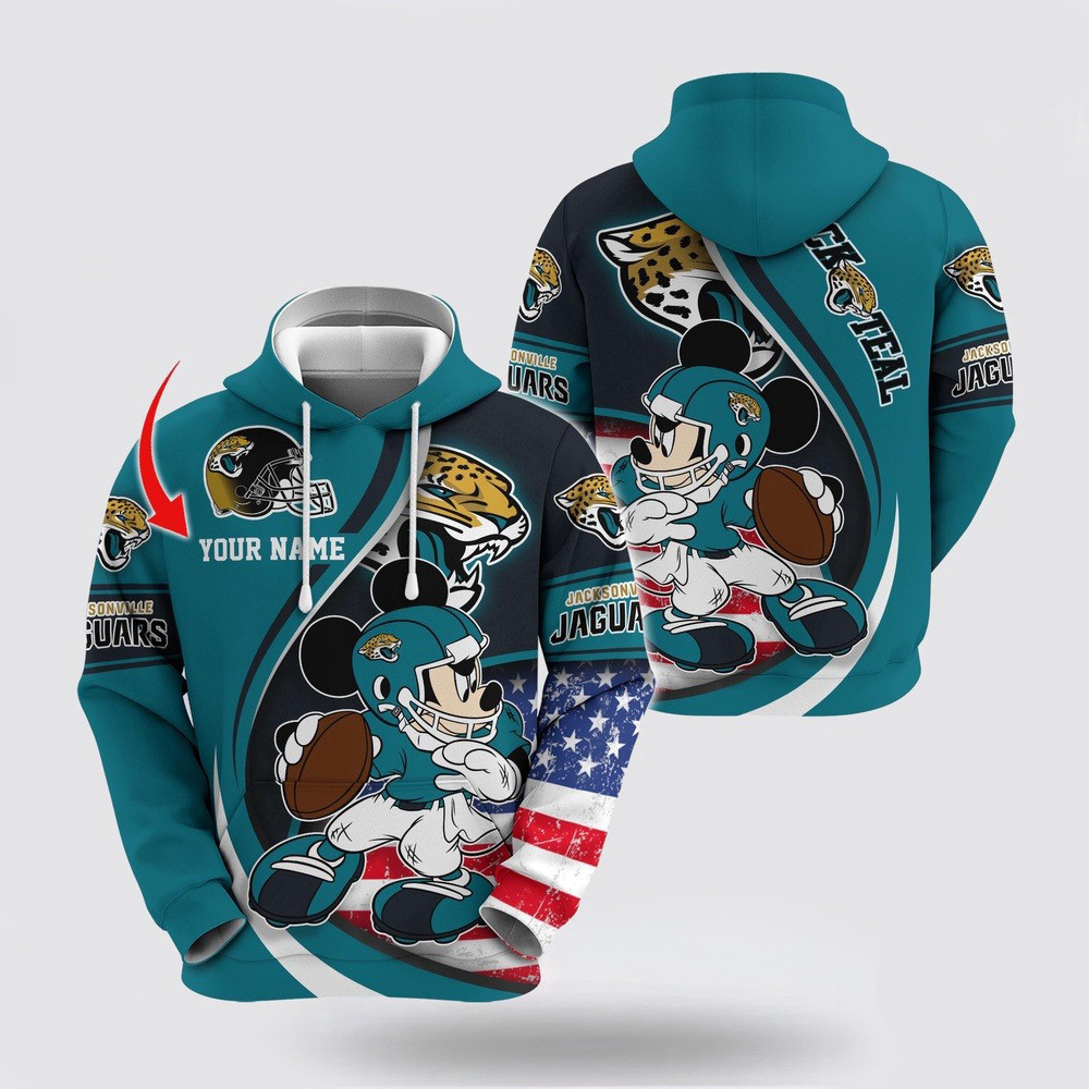 Personalized NFL Jacksonville Jaguars Mickey Mouse 100 Year Anniversary Hoodie Gifts For Fans