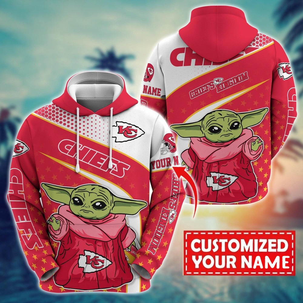 Personalized NFL Kansas City Chiefs Baby Yoda Hoodie Football Fan Gift Ideas
