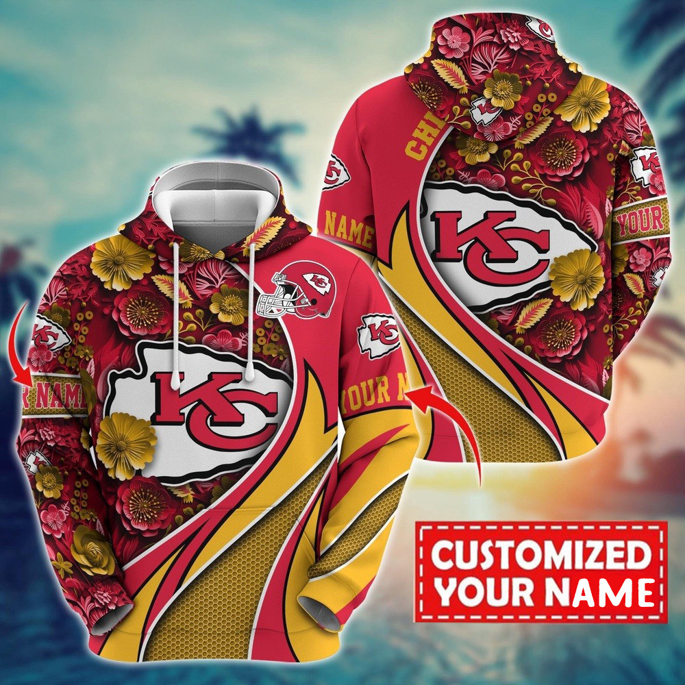 Personalized NFL Kansas City Chiefs Flower Hoodie Unique Gifts For Football Fans