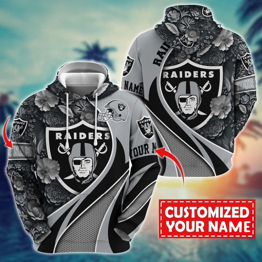 Personalized NFL Las Vegas Raiders Flower Hoodie Presents For Football Fans