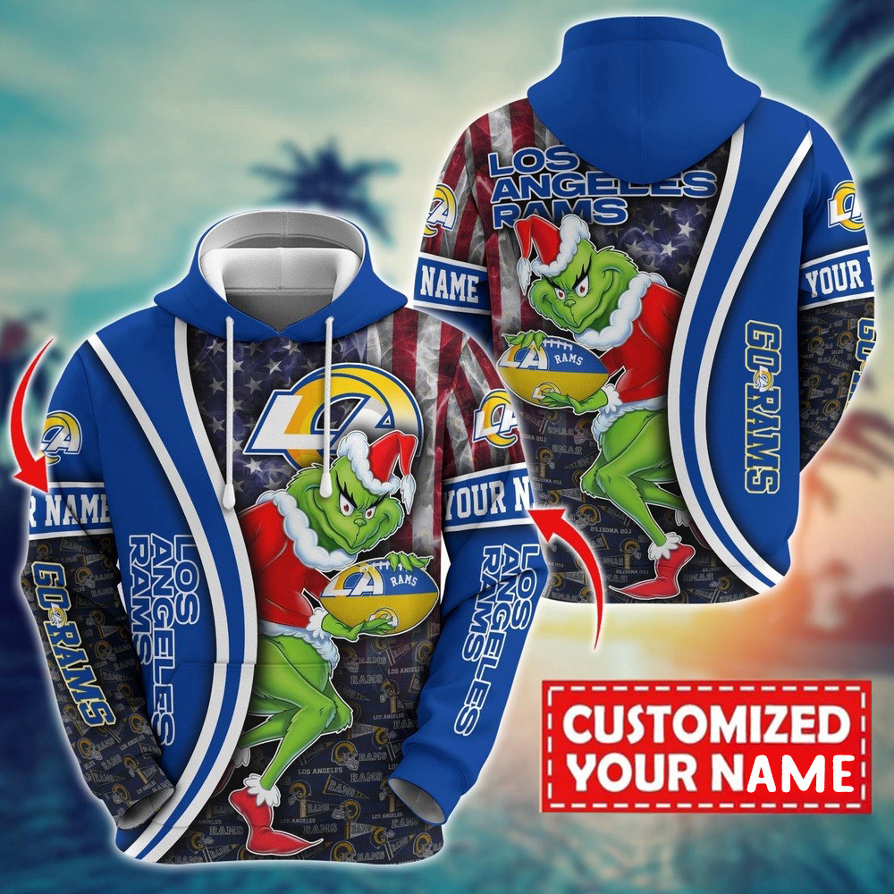 Personalized NFL Los Angeles Rams Hoodie Grinch Unisex Hoodie