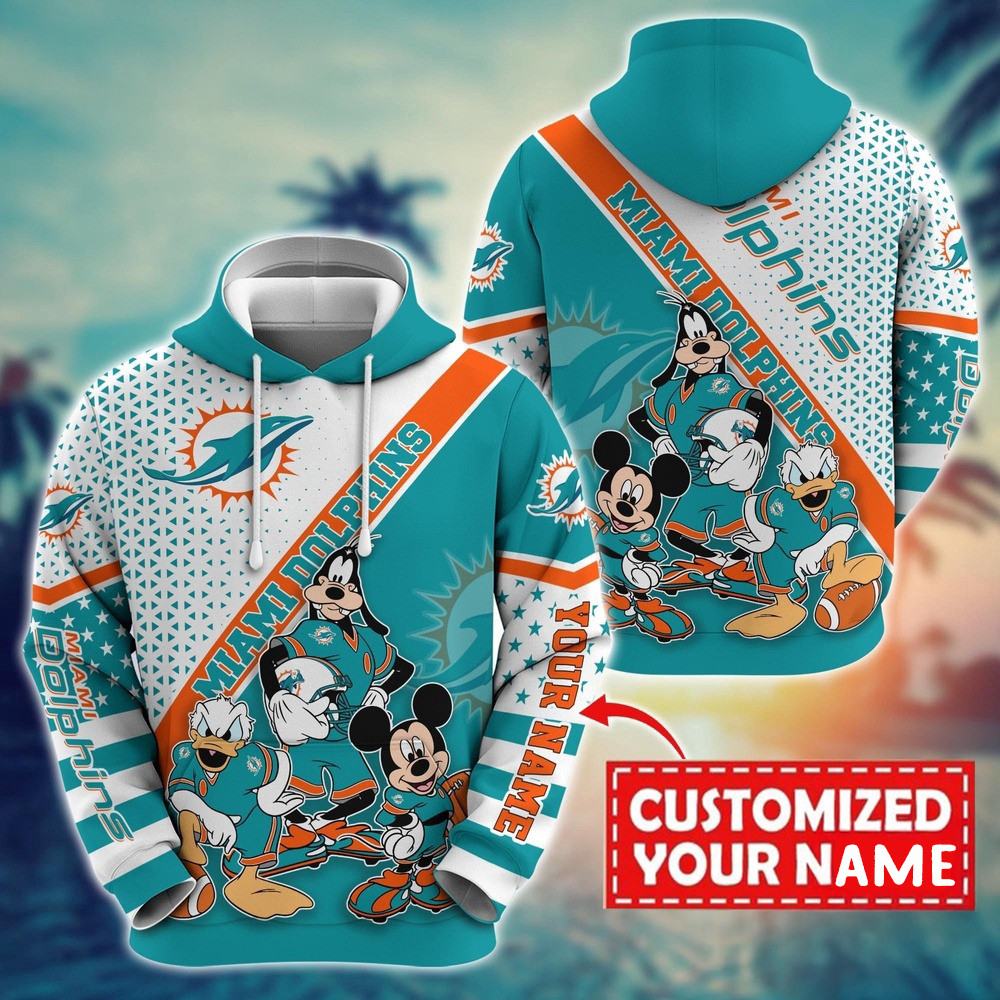 Personalized NFL Miami Dolphins Character Cartoon Movie Hoodie Unique Gifts For Football Fans