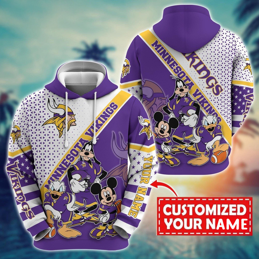 Personalized NFL Minnesota Vikings Character Cartoon Movie Hoodie Gifts For Football Fan