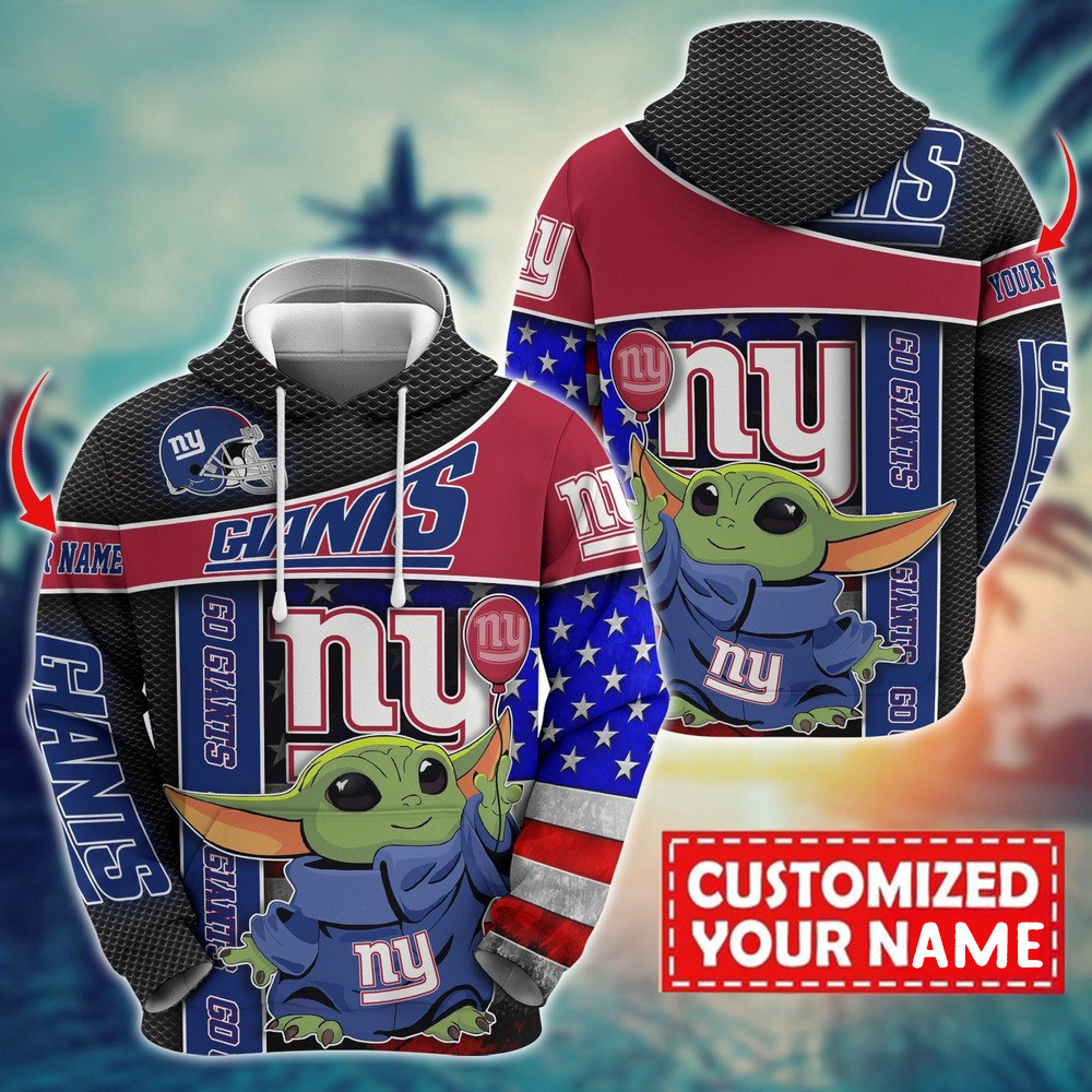 Personalized NFL New York Giants Baby Yoda Hoodie Unique Gifts For Football Lovers
