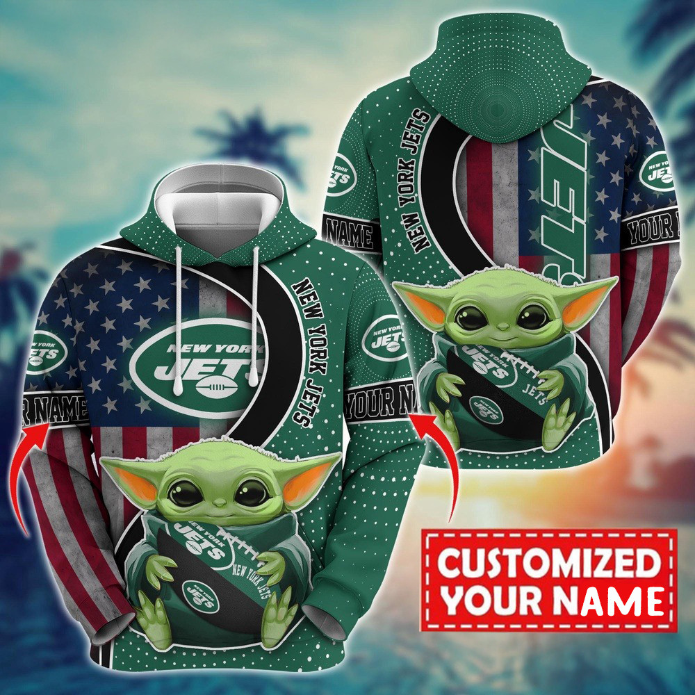 Personalized NFL New York Jets Baby Yoda Hoodie For Fans NFL Gifts