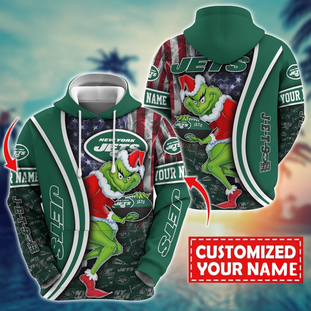 Personalized NFL New York Jets Grinch Hoodie Football Fan Gift Ideas