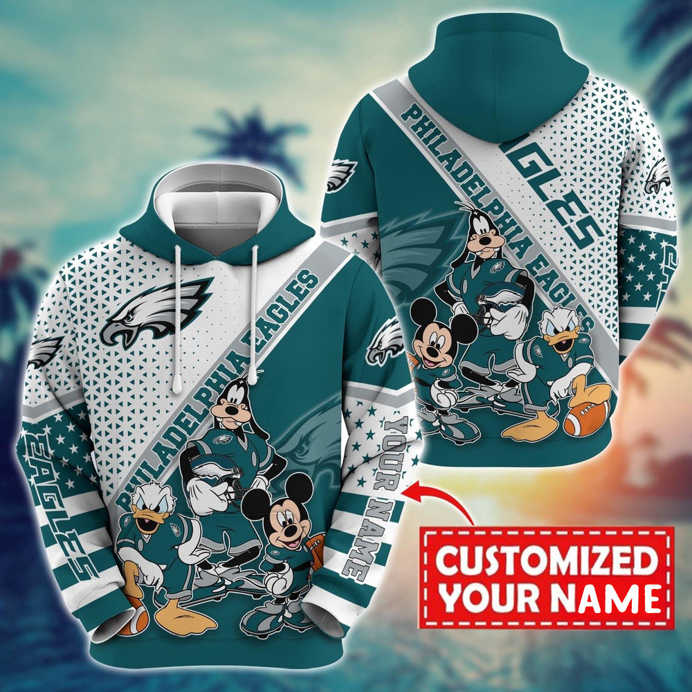 Personalized NFL Philadelphia Eagles Character Cartoon Movie Hoodie Presents For Football Lovers