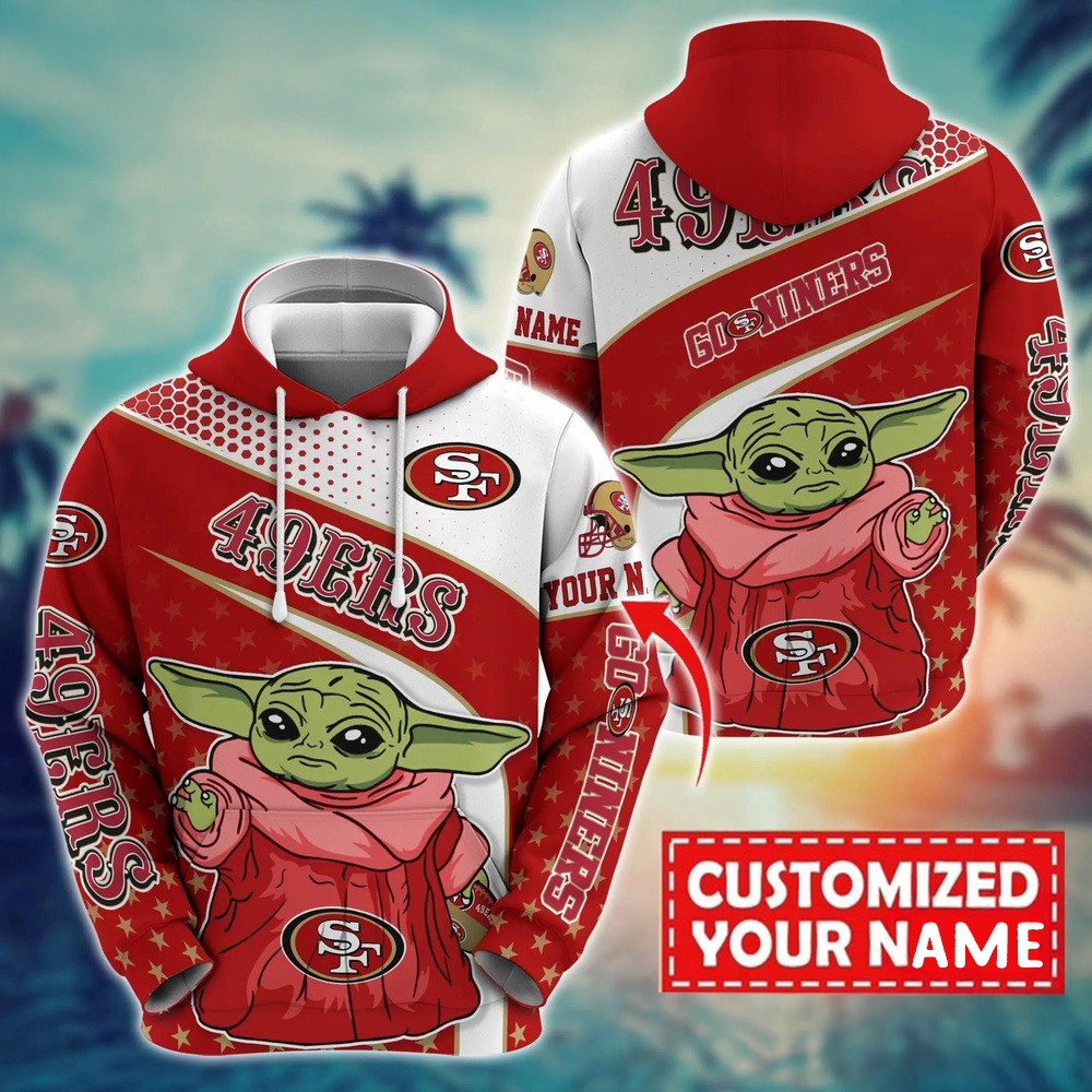 Personalized NFL San Francisco 49ers Baby Yoda Hoodie Best Gift For Football Lovers
