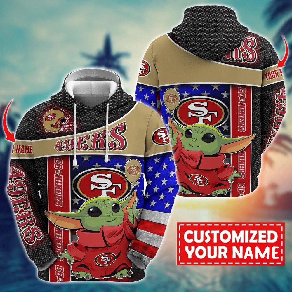 Personalized NFL San Francisco 49ers Baby Yoda Hoodie Unique Gifts For Football Lovers