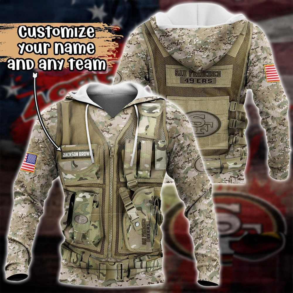 Personalized NFL San Francisco 49ers Camo Hoodie Unique Gifts For Football Fans