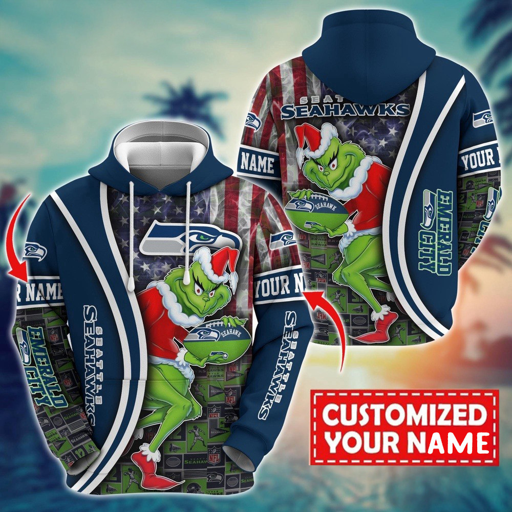 Personalized NFL Seattle Seahawks Grinch Hoodie Best Gifts For Football Fans