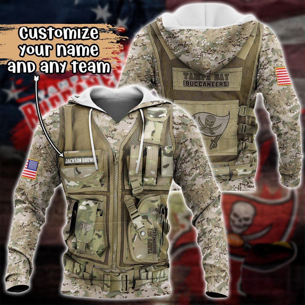 Personalized NFL Tampa Bay Buccaneers Camo Hoodie Unique Gifts For Football Lovers