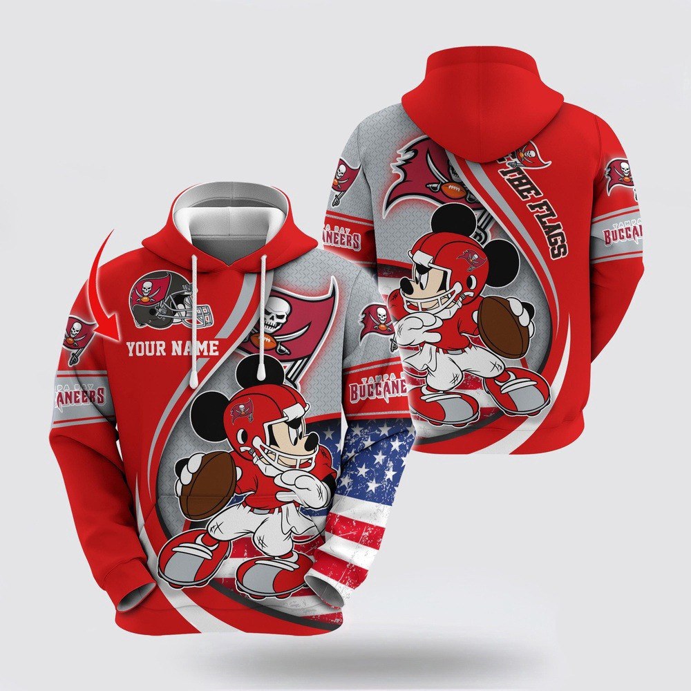 Personalized NFL Tampa Bay Buccaneers Mickey Mouse 100 Year Anniversary Hoodie Fans Gifts