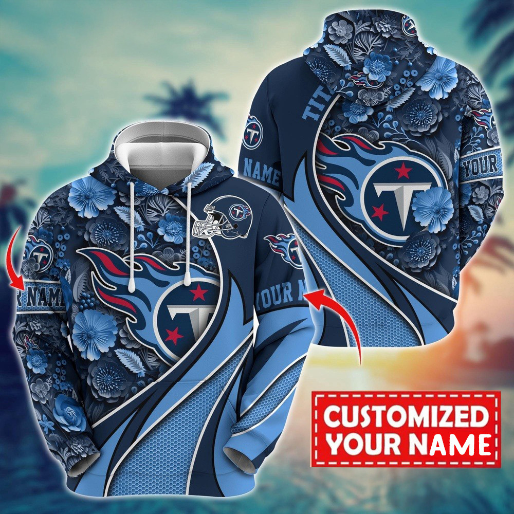 Personalized NFL Tennessee Titans Flower 3D Hoodie Presents For Football Fans