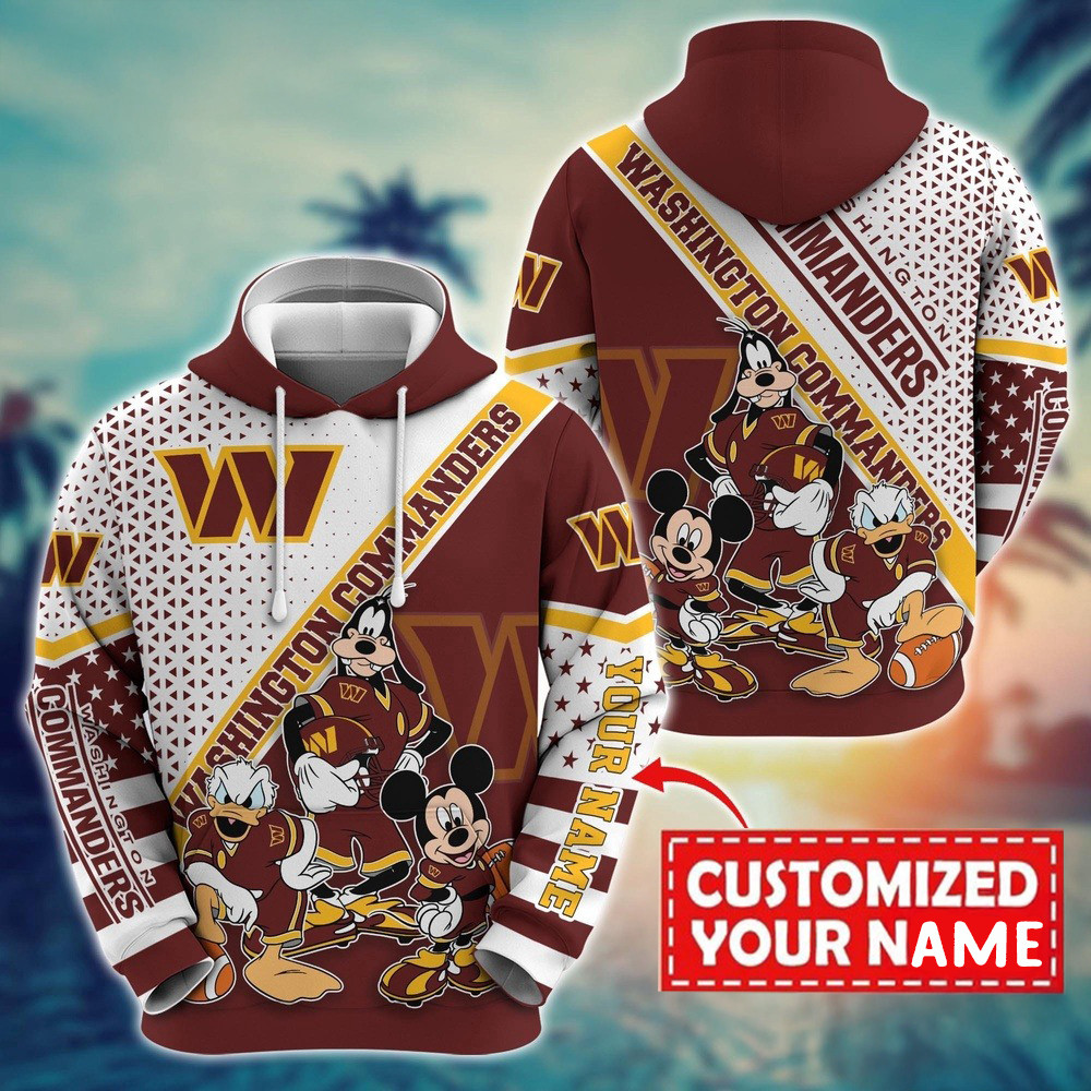 Personalized NFL Washington Commanders Character Cartoon Movie Hoodie Presents For Football Fan