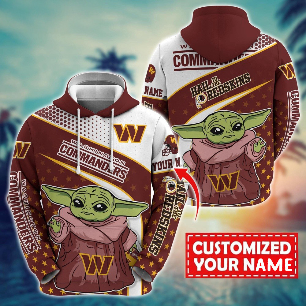 Personalized NFL Washington Commanders Flower Hoodie Presents For Football Lovers