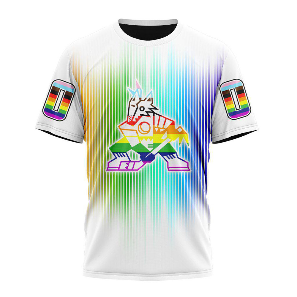 Personalized NHL Arizona Coyotes Special LGBT Design For Pride Month Shirt Gifts For Hockey Fan